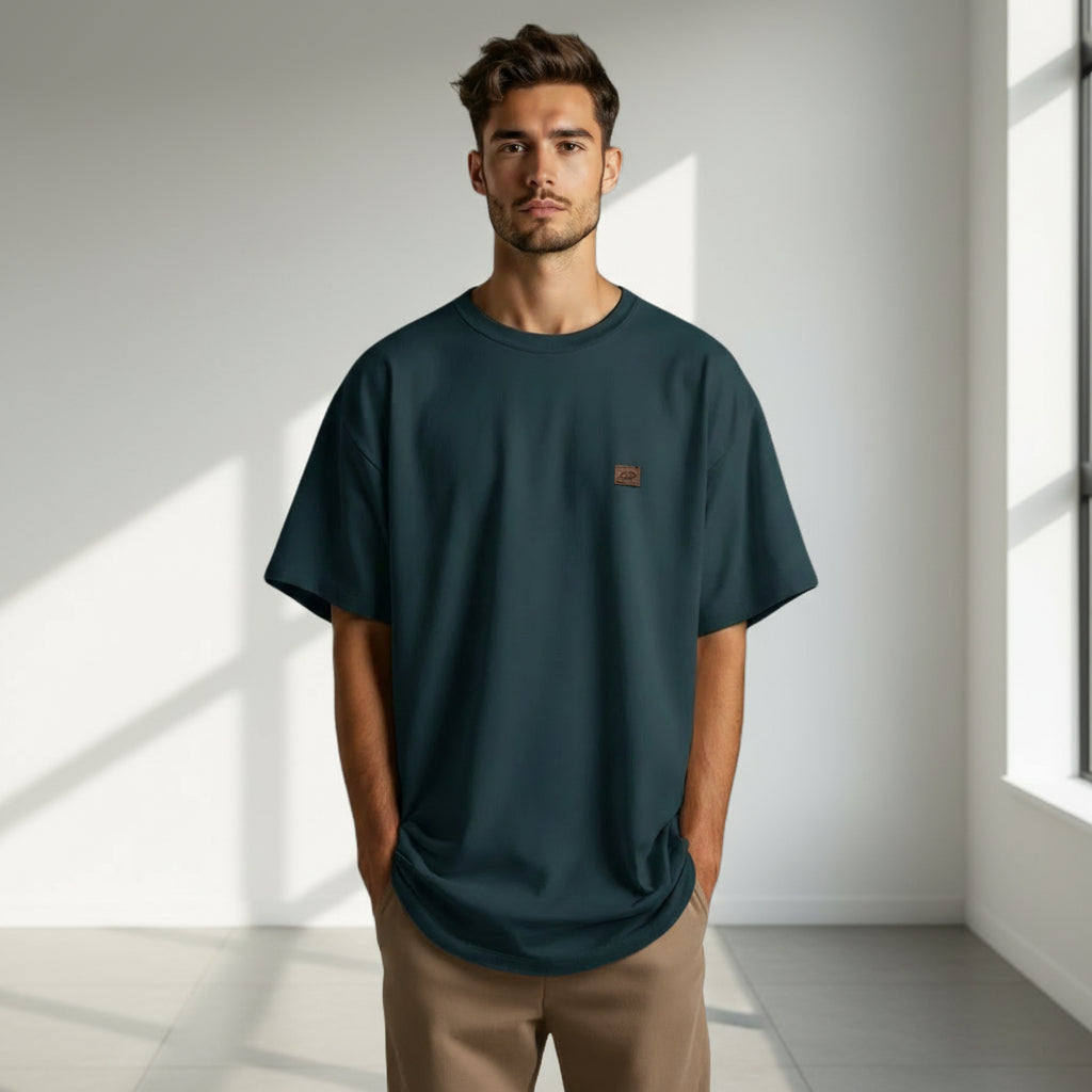 Dark Teal Blue Oversized T-Shirt