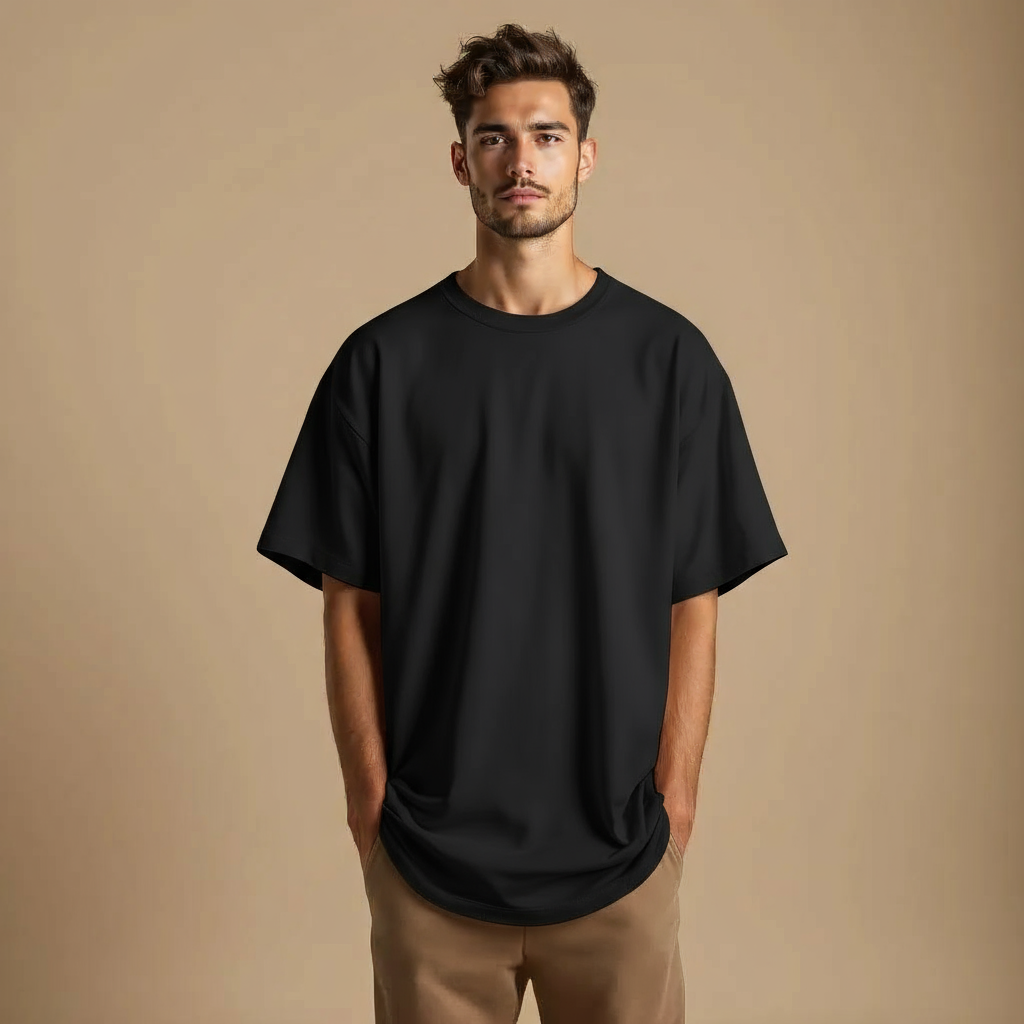 Oversized Stretchable Drop Shoulder Tee