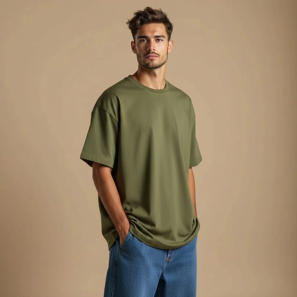 Oversized Stretchable Drop Shoulder Tee