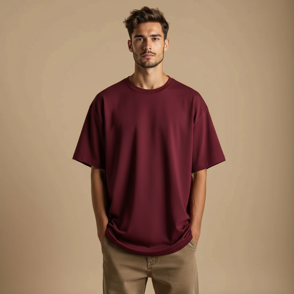 Oversized Stretchable Drop Shoulder Tee